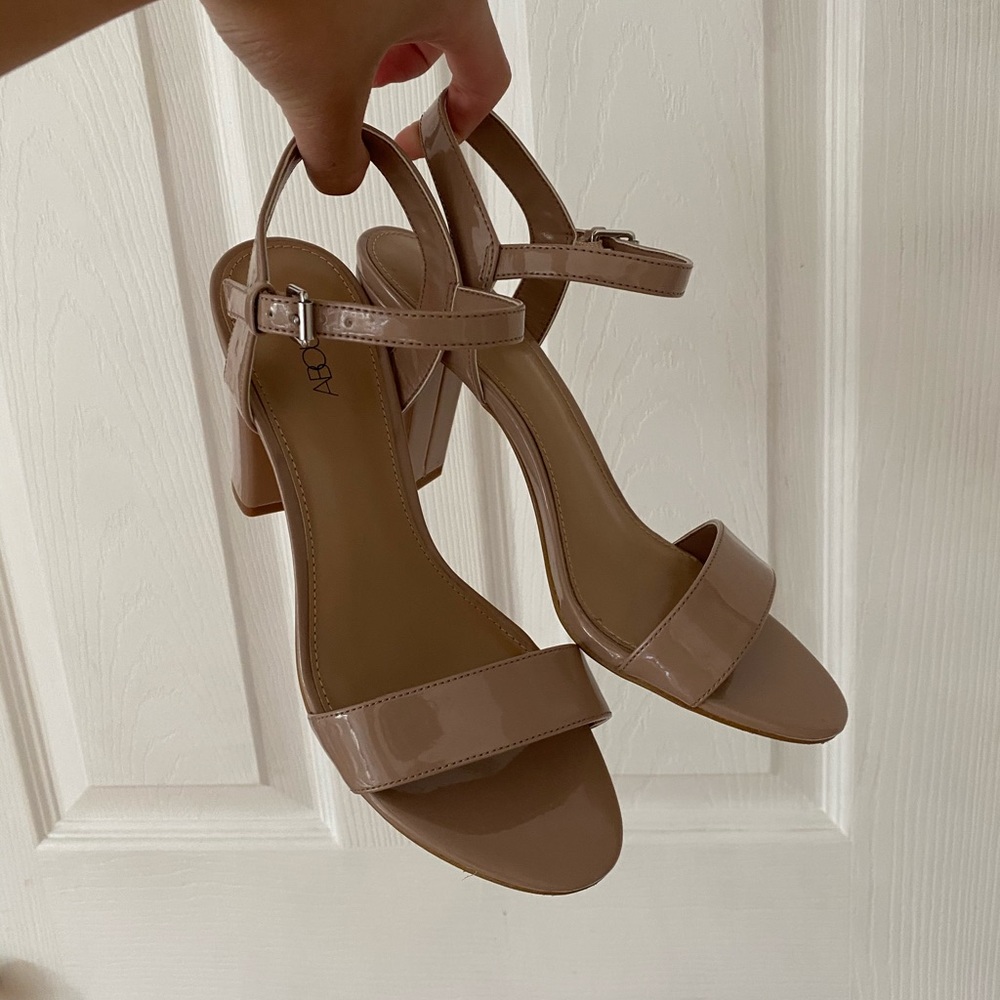 nude block heels